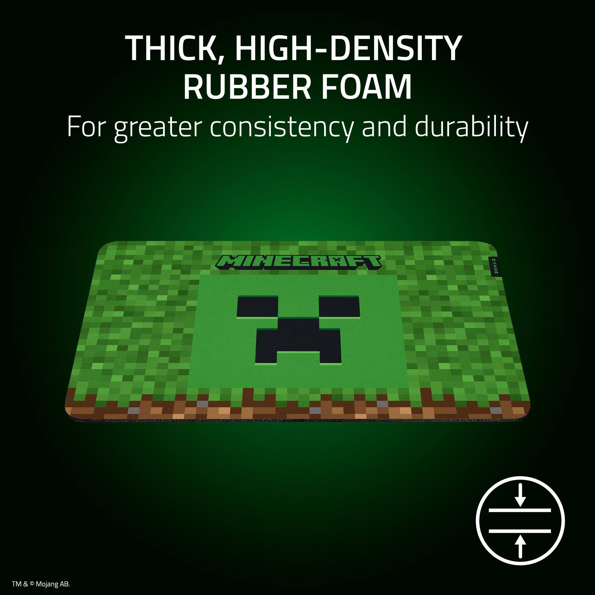 THICK, HIGH-DENSITY RUBBER FOAM For greater consistency and durability MINECRAFT 0 TM & C Mojang AB.