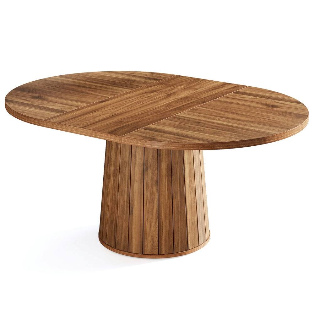 Front. Kadyn - Kadyn Study Writing Desk, Computer Desk,55" Oval Meeting Table, Wood Conference Table For 6 People,Rustic Brown - Rustic Brown.