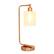 Front. Lalia Home - Modern Iron 450lm Desk Lamp with Glass Shade - Rose Gold.