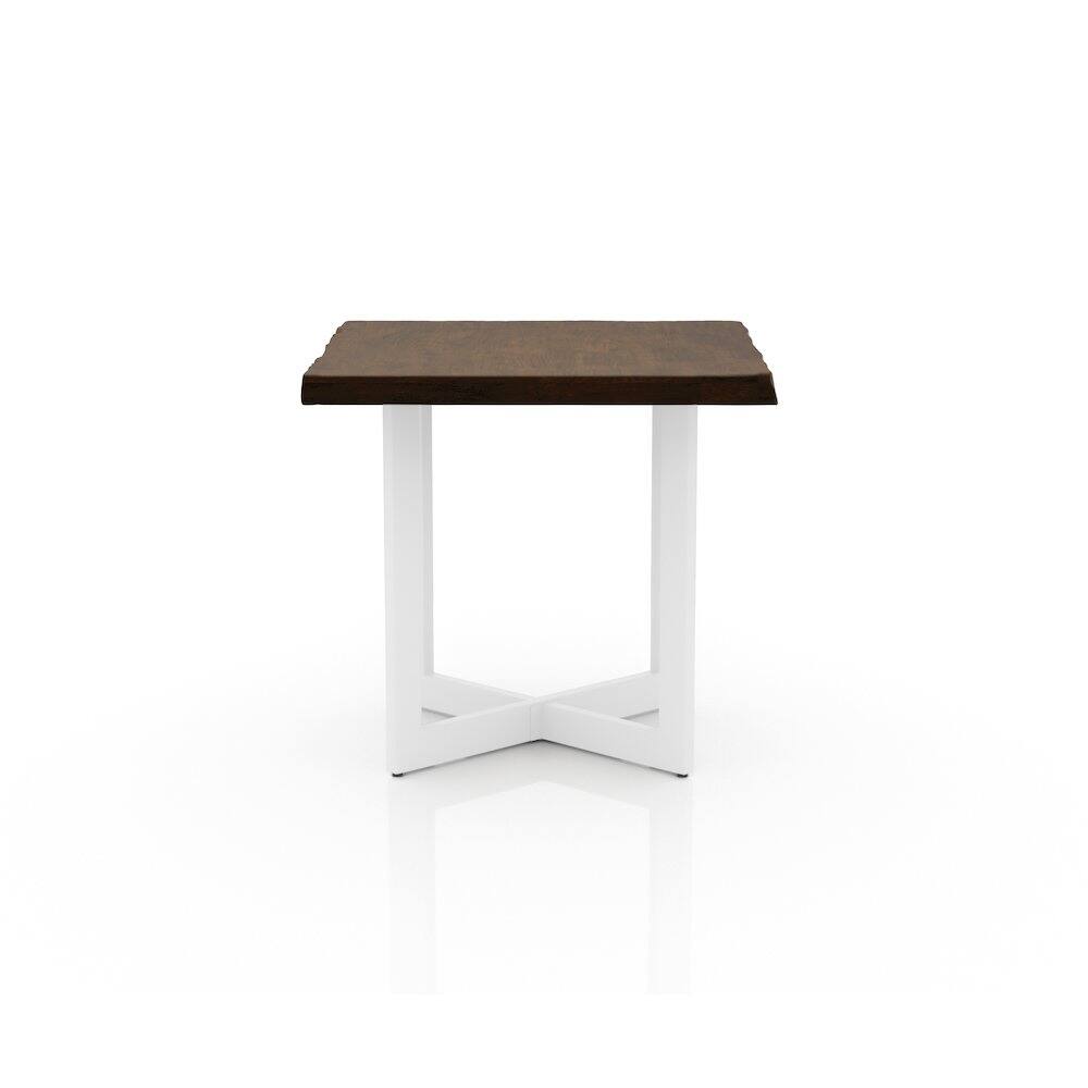 Angle. Furniture of America - Baletto Contemporary Wood End Table in Oak and White - Brown.
