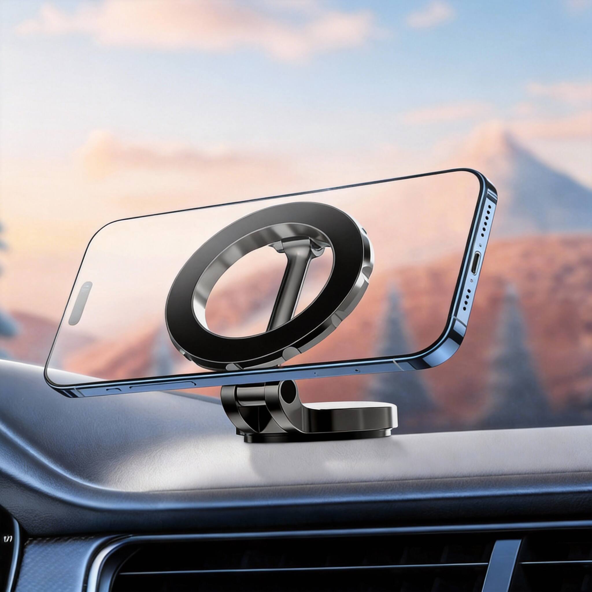 Alt View 1. METALTON - Magnetic Car Phone Holder For Magsafe 2 Pack Adjustable Zinc Alloy Ultra Dashboard Mount Gifts Owners Men W... - 1 Pack.