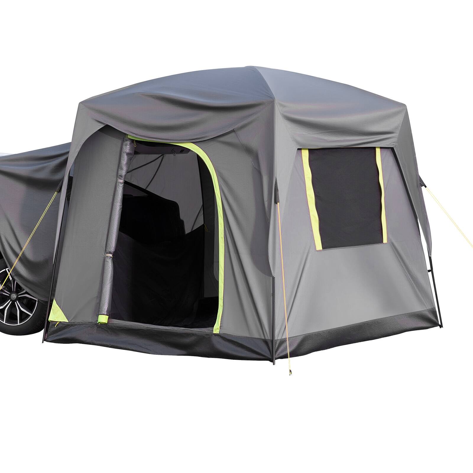 Alt View 5. VEVOR - SUV Tent for Camping, 10FT L x 8FT W, Waterproof PU2000mm Spacious Double Layer Design for 5-8 Person, SUV Camping Tent - Gray.
