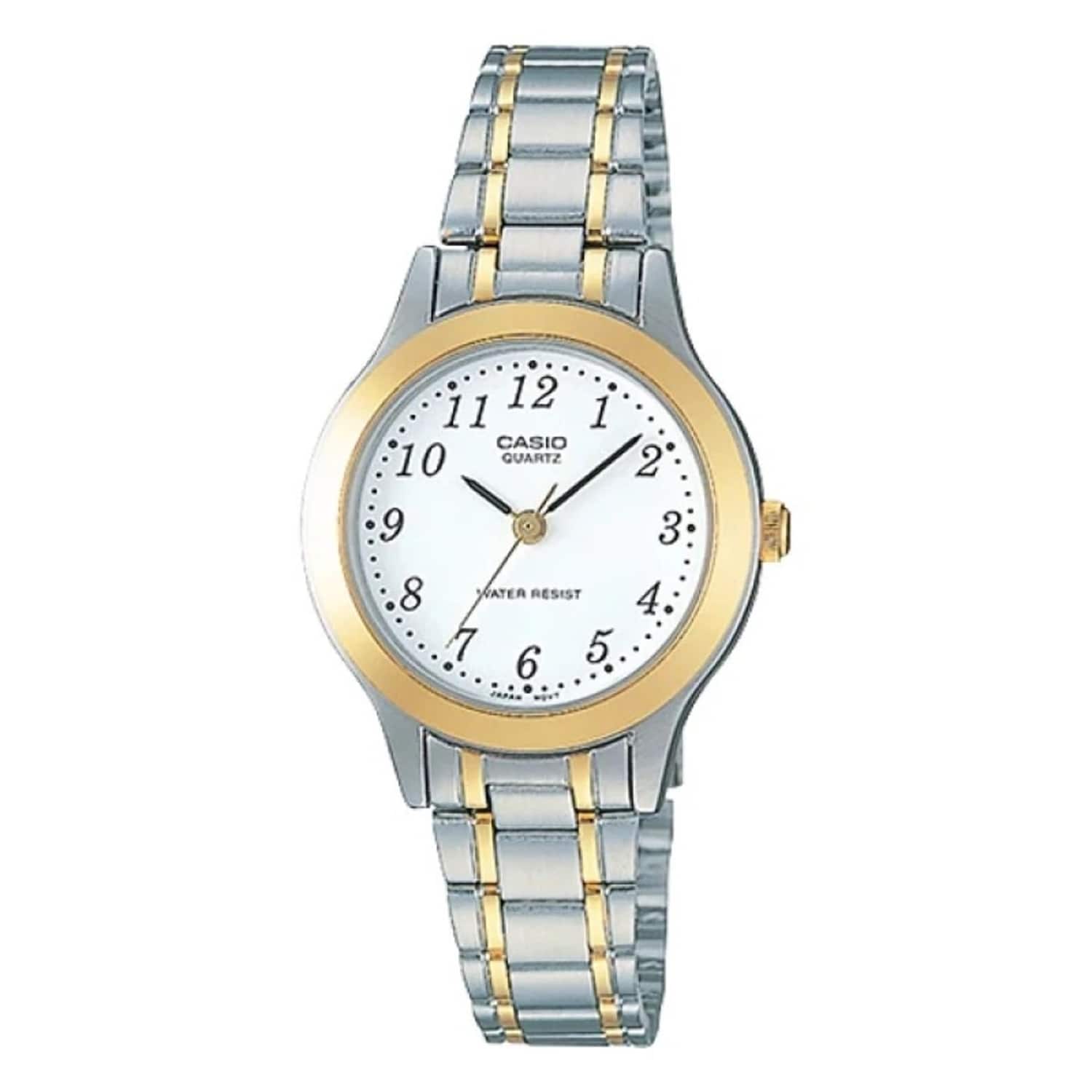 Casio - Women’s Two-Tone Gold & Analog Watch with White Dial - LTP-1128G-7B - Silver price history on PriceWatchPro