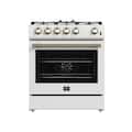 Forno Appliances - 30 in. Wide 5 Burner Leonardo 5 Cu. Ft. Freestanding Gas Convection Range with LP Conversion Kit - White
