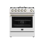 Forno Appliances - 30 in. Wide 5 Burner Leonardo 5 Cu. Ft. Freestanding Gas Convection Range with LP Conversion Kit - White