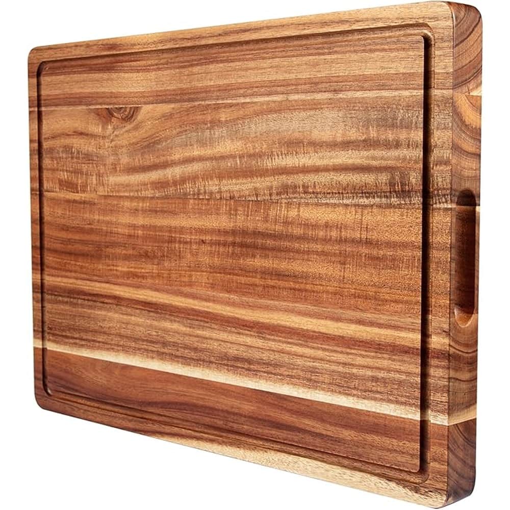 PARKER SLATER - 20" Acacia Wood Cutting Board, Reversible with Deep Groove, 1.5" Thick