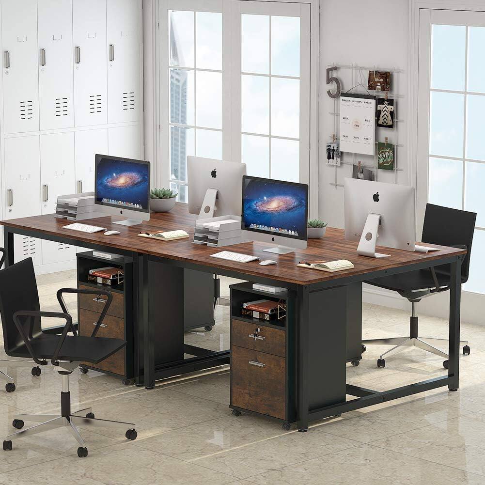 Alt View 4. TinyHomie - Mobile File Cabinet with Lock 2 Drawer Wood Filing Cabinet for Letter Size Files Rolling Printer Stand.