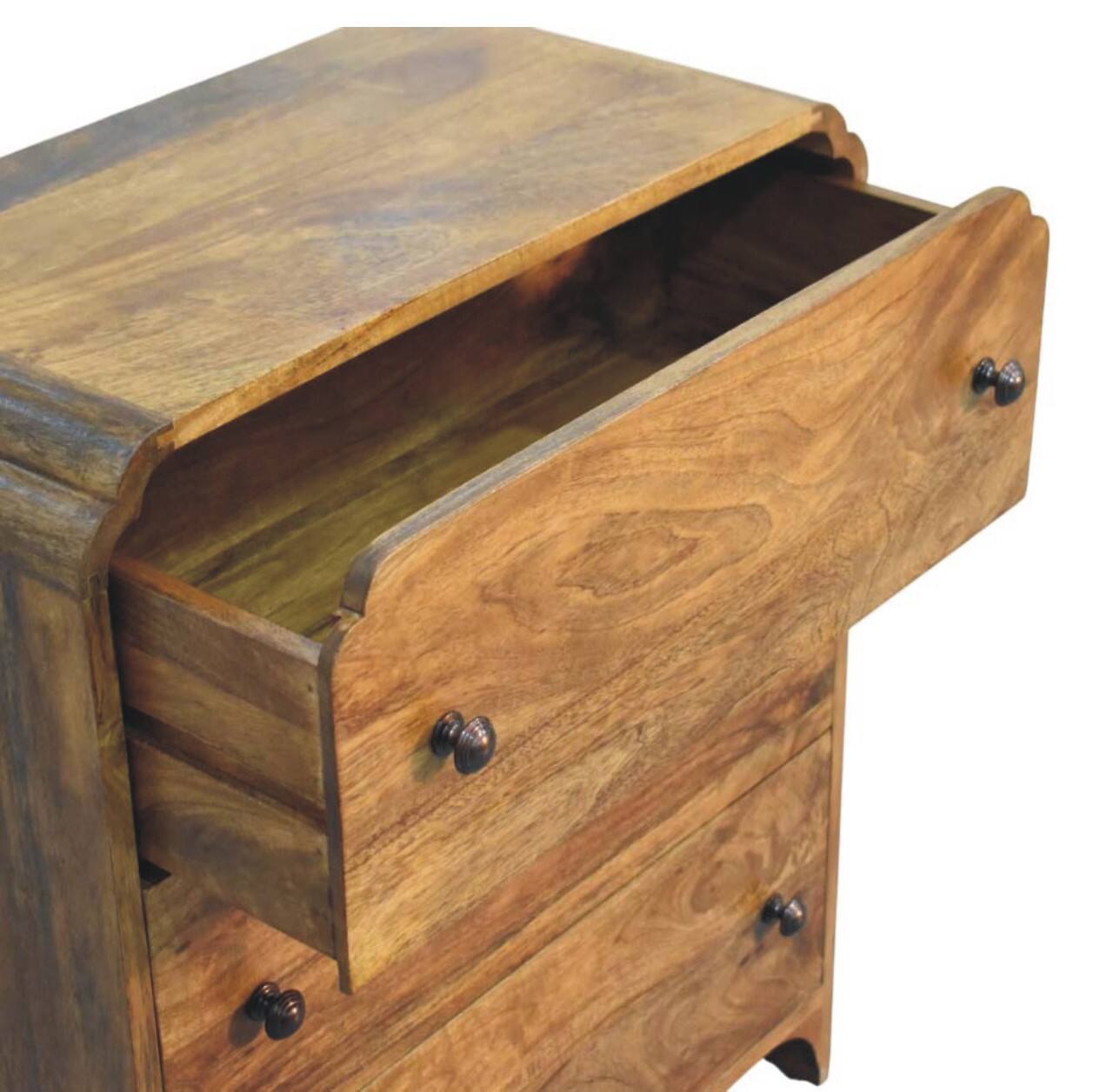 Artisan Furniture Solid Wood Scalloped Edge Chest,3 Drawers Brown IN4384 -  Best Buy