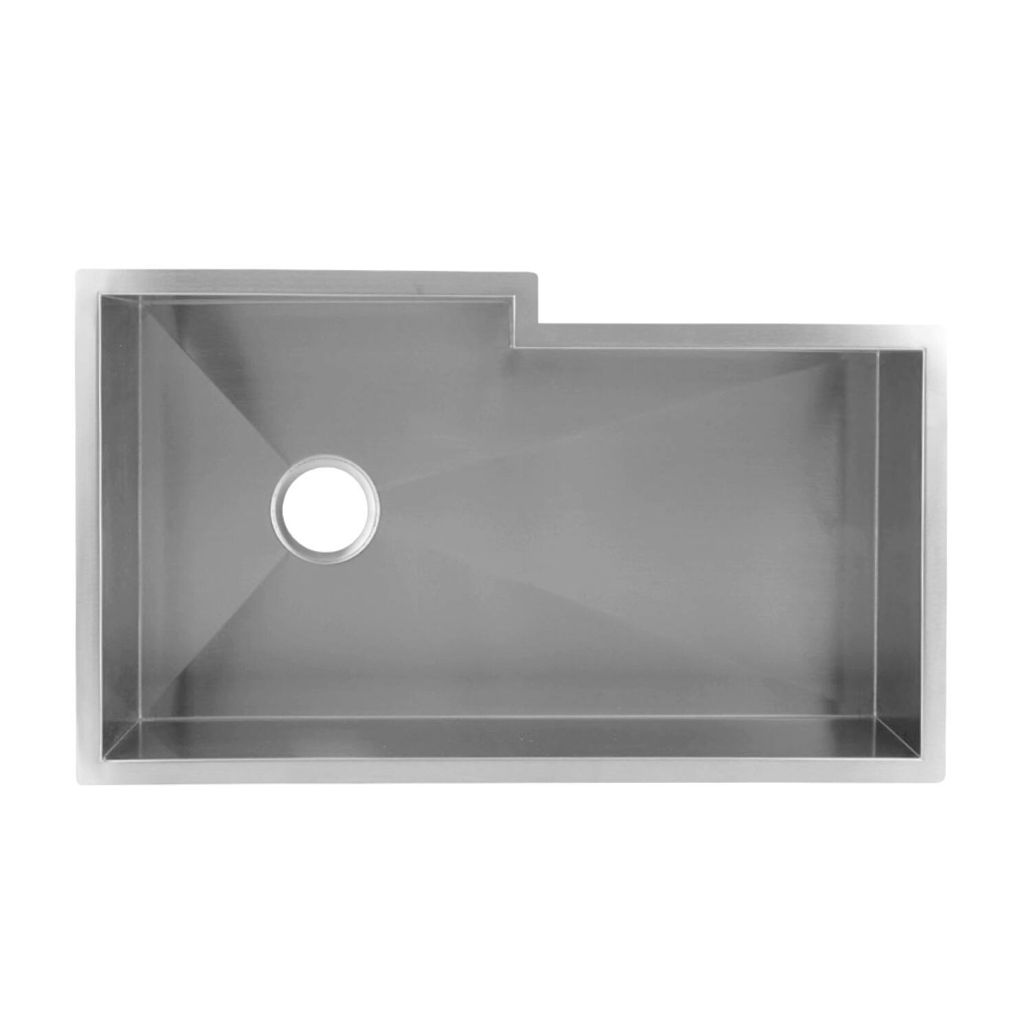 Left. TinyHomie - DAX Handmade Single Bowl Undermount Kitchen Sink - Gray.