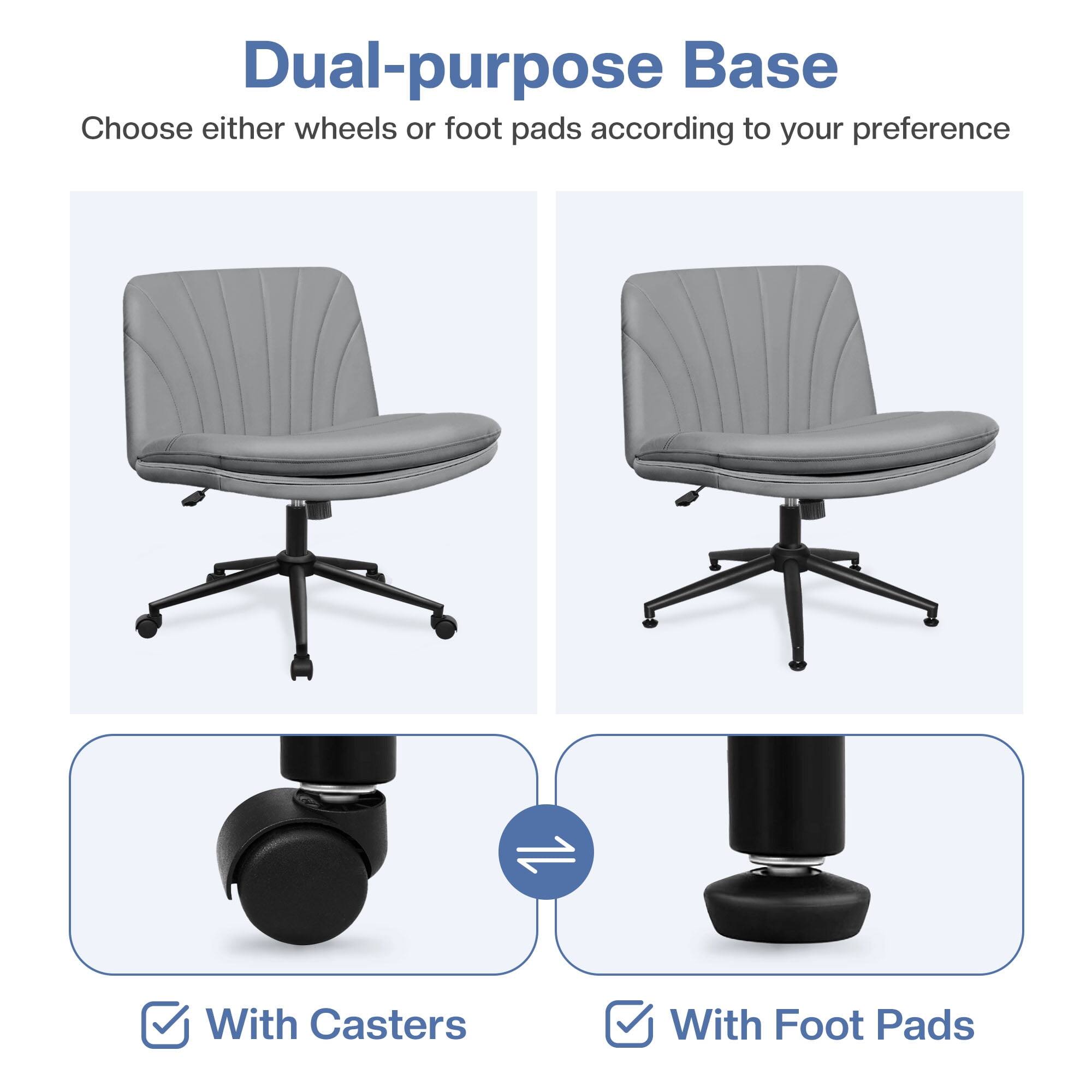 Dual-purpose Base  
Choose either wheels or foot pads according to your preference  

With Casters  
With Foot Pads