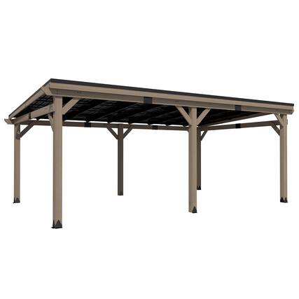 Front. Mondawe - 12x20 ft. Cedar Hardtop Gazebo - Black.