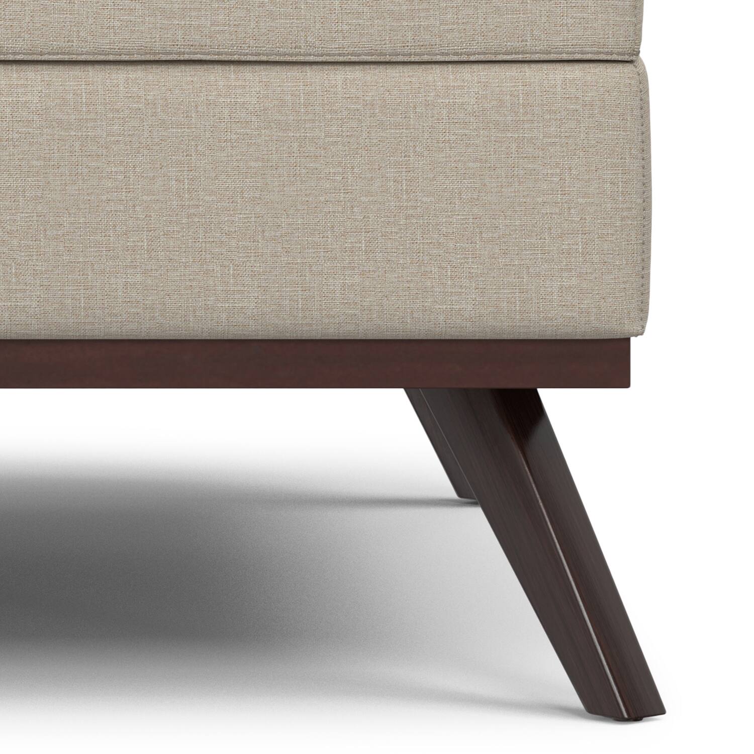 Alt View 8. Simpli Home - Owen 40 inch Wide XL Square Coffee Table Storage Ottoman in Natural Polyester Fabric - Natural.