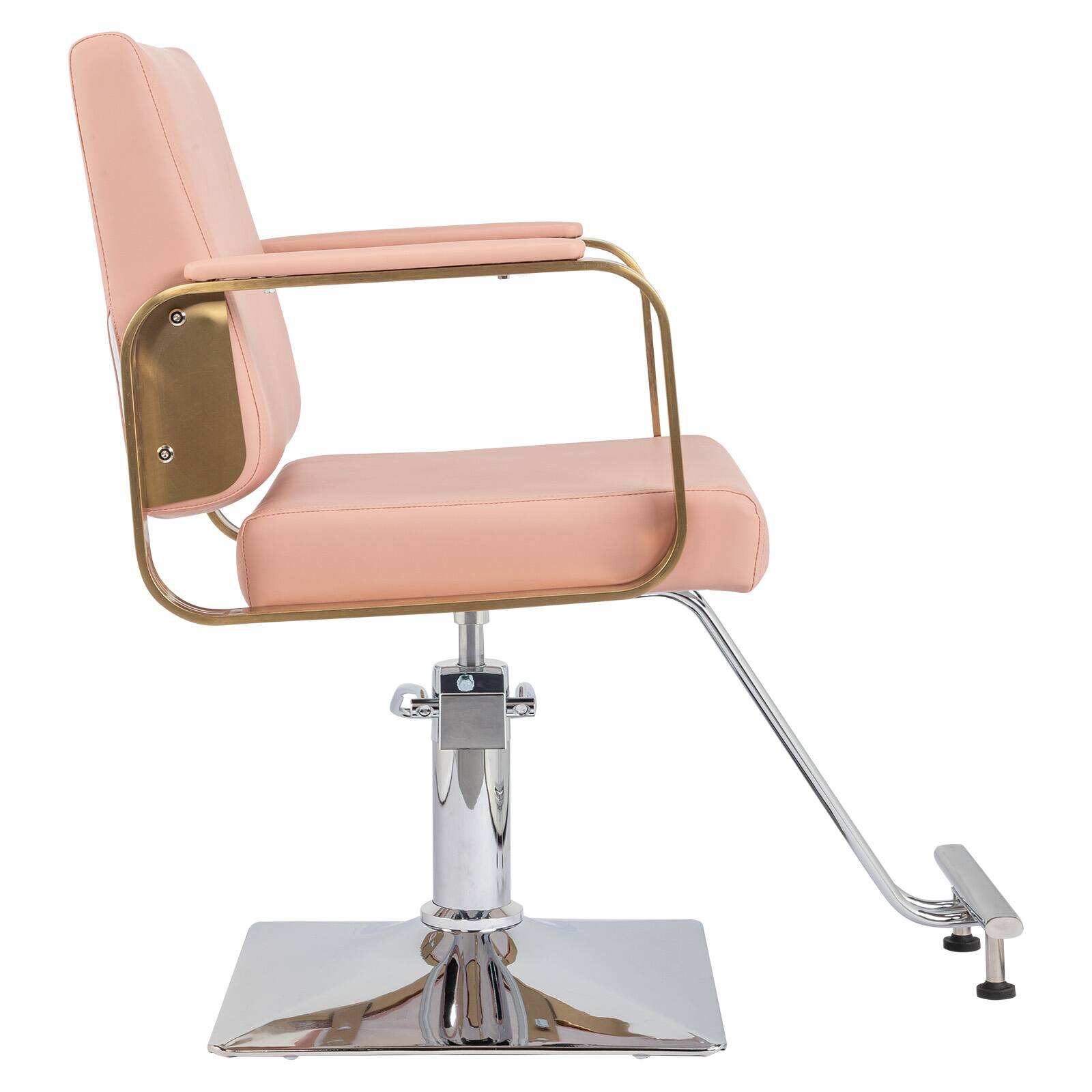 Angle. Winado - Professional Hydraulic Barber Chair Heavy Duty 330lbs Capacity Salon Swivel Styling Chair w/Anti-slip Footrest for Salon - Pink.