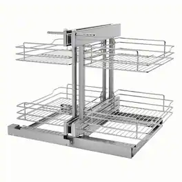 Rev-A-Shelf - 15'' Pullout Blind Corner Kitchen Cabinet Organizer, 5PSP-15-CR - Silver