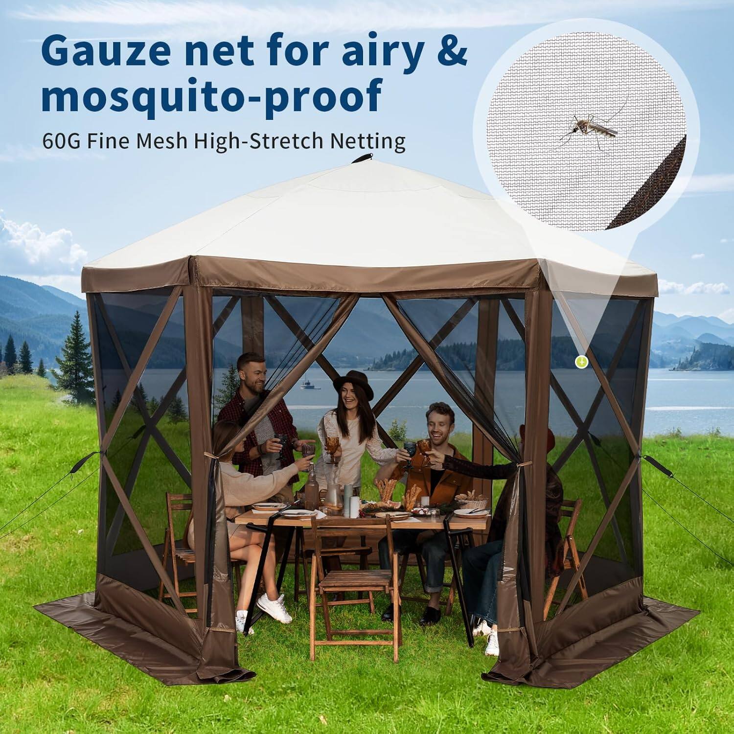 Gauze net for airy & mosquito-proof  
60G Fine Mesh High-Stretch Netting