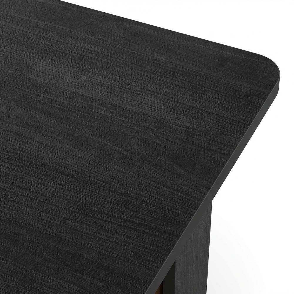 Alt View 1. FurniFact - Engineered Wood End Table Nightstand with Bin Drawer in Medium Brown - Americano/Medium Brown.