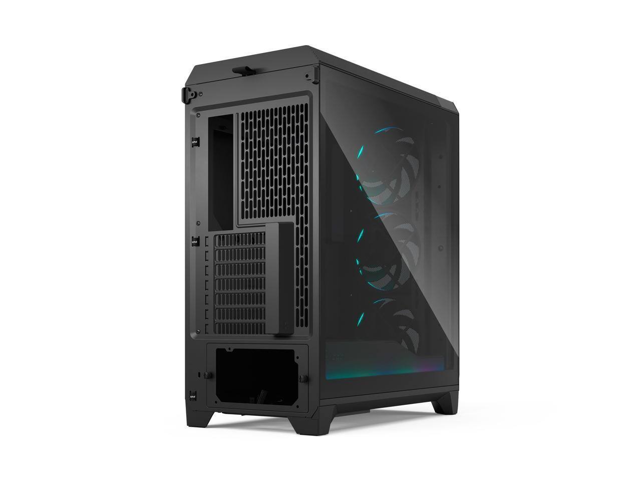 Alt View 7. Fractal Design - Fractal Design Meshify 3 Ambience Pro RGB ATX mATX Mid Tower PC Case - Black Chassis with Light Tinted TG Side Panel - Black.