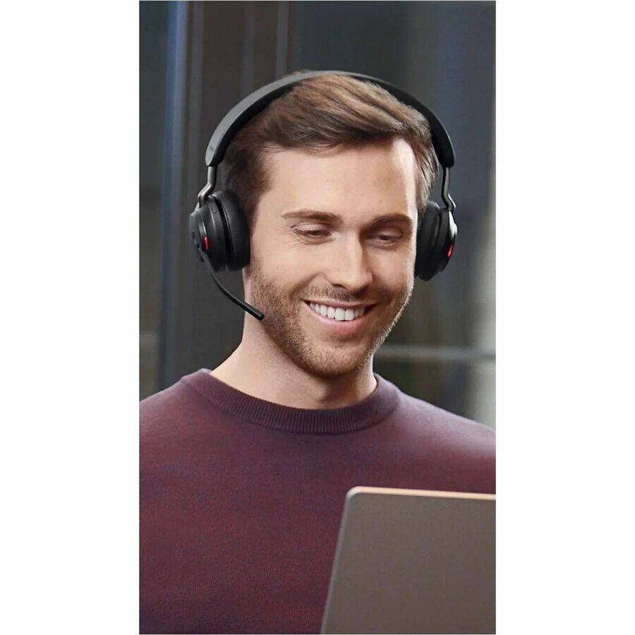 Alt View 4. Jabra - Jabra Evolve2 65 Headset - Microsoft Teams Certification - Stereo - Wireless - Bluetooth - 98.4 ft - 20 Hz to 20 kHz - Blue.