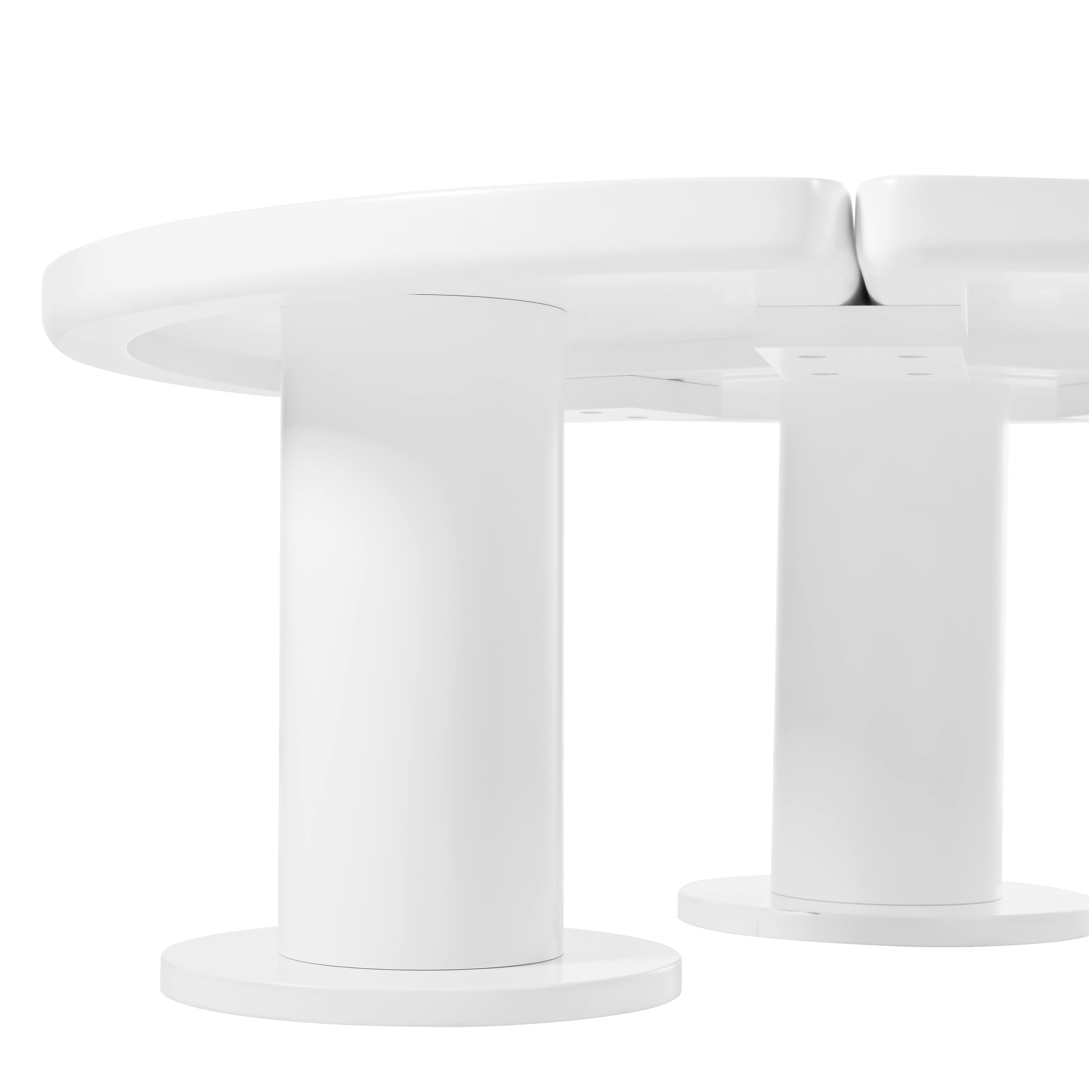 Alt View 8. Tiramisubest - 39.4" Round Petal-Shaped Coffee Table with 3 Thick Legs,Minimalist Irregular End Table with Sleek Round Edges,White - White.