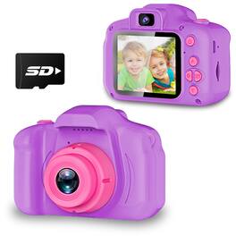 PRIMEPLUS - Upgraded Kids Selfie Camera, 8MP HD 1080P Video Camera, Dual Lens, Shockproof Christmas Gift for 3-10