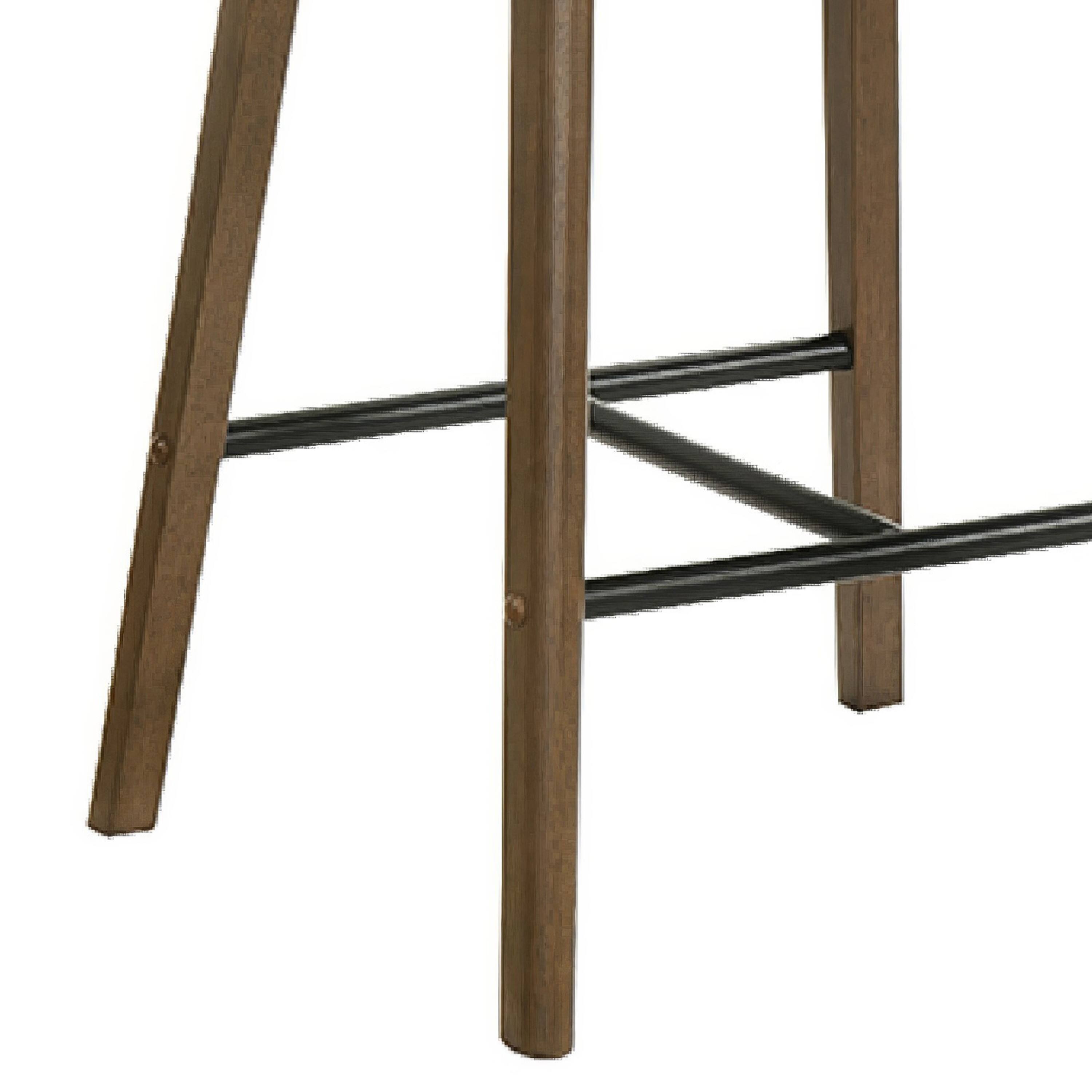 Alt View 2. Manhattan Lane - Amal Counter Height Stool Set of 2, Saddle Faux Leather Seat, Walnut - Walnut Brown, Black, Brown.