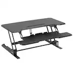 Front. Mount-It! - Electric Standing Desk Converter with 38" Adjustable Sit-Stand Work Surface and Quiet Motor Lift, Black - Black.