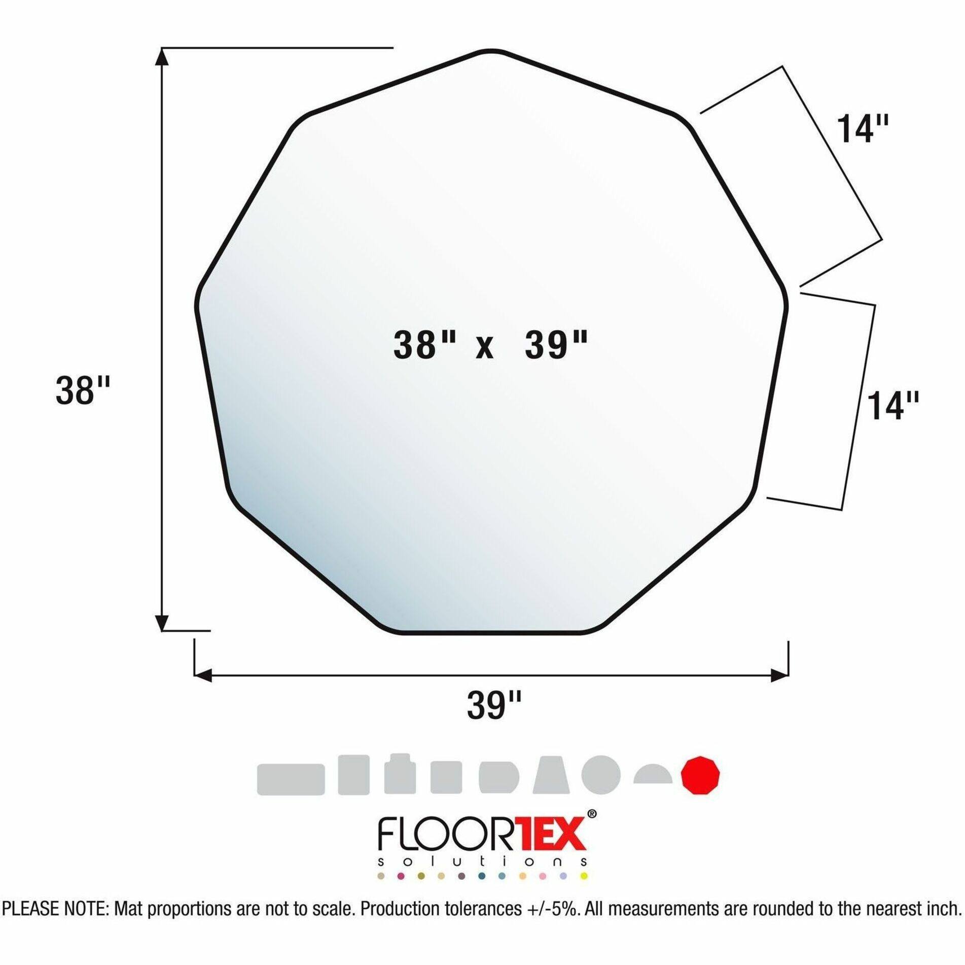 Alt View 18. Floortex - 9-Sided Blue Polycarbonate Gaming Chair Mat for Hard Floor 38 x 39 inches - Blue.