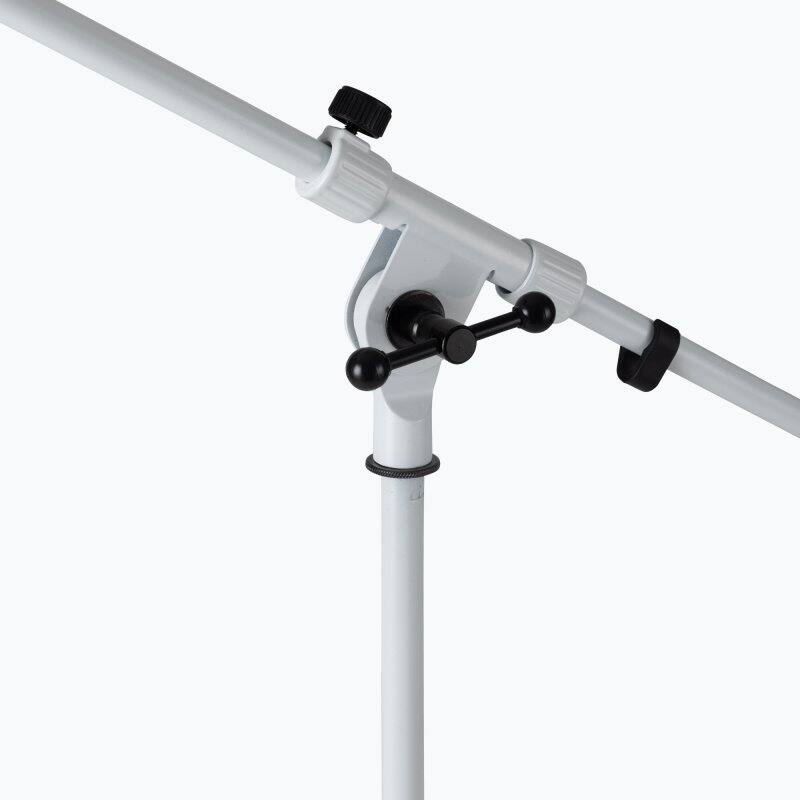 Back. On Stage Stands - On-Stage MS7801W Telescoping Microphone Boom Stand, White - Black.