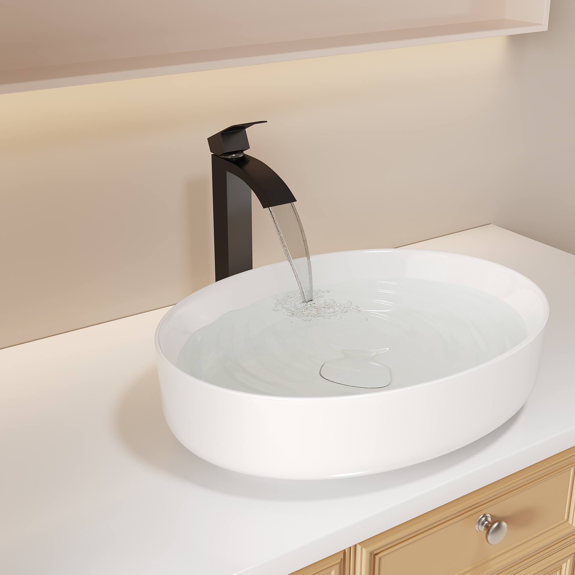 Angle. Bothwa Home - Bothwa Home BF-HD1205-MB  6 - Inch Joss Single Handle Bathroom Faucet in Matt Black Finish - Matt Black.