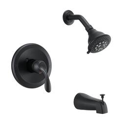 Boyel Living - Bathroom Shower Trim Kit 5 Function Pressure Balance Valve Copper Body Zinc Alloy Handle - Black