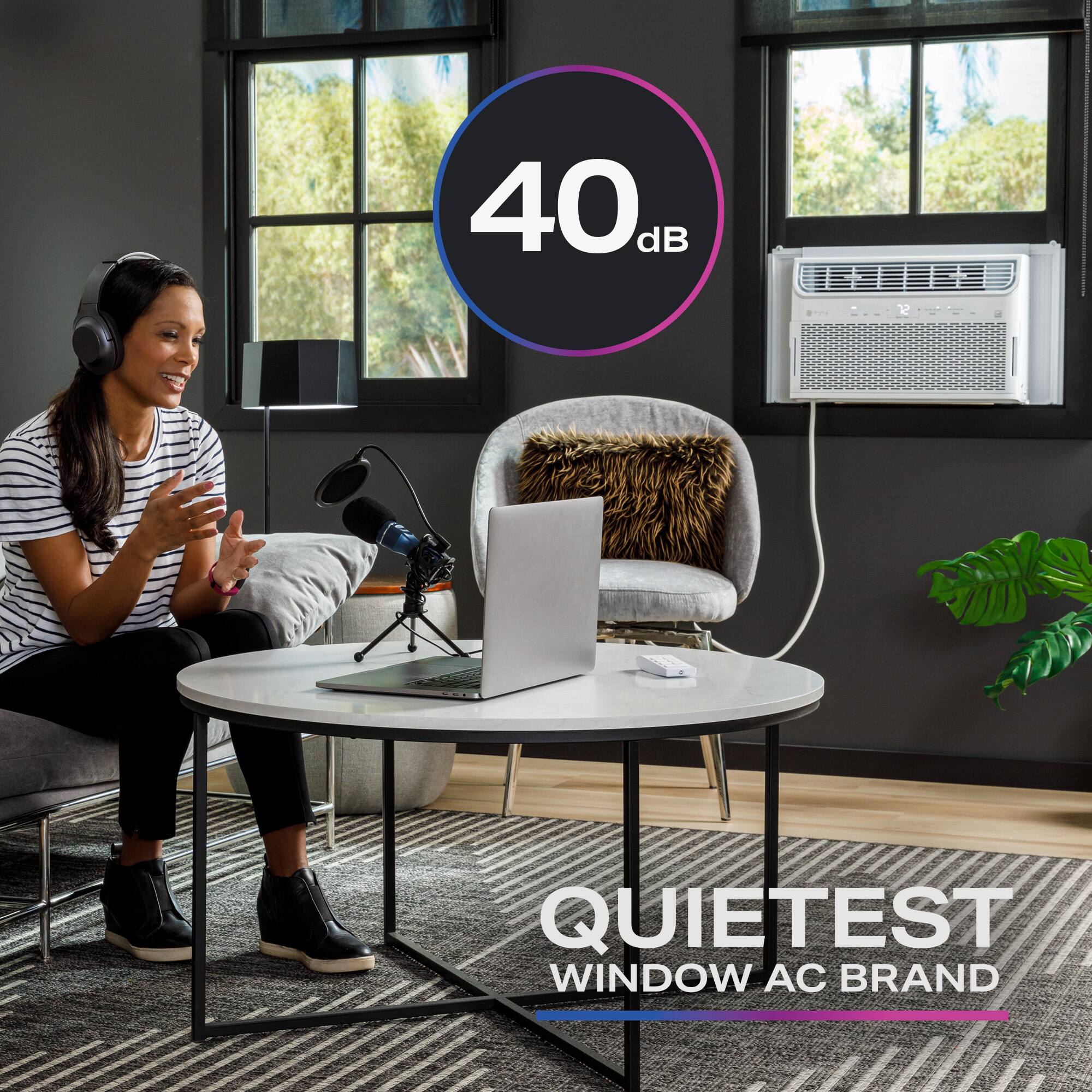 Alt View 12. GE Profile - 550 Sq. Ft. 12,000 BTU Smart Ultra Quiet Window Air Conditioner - White.