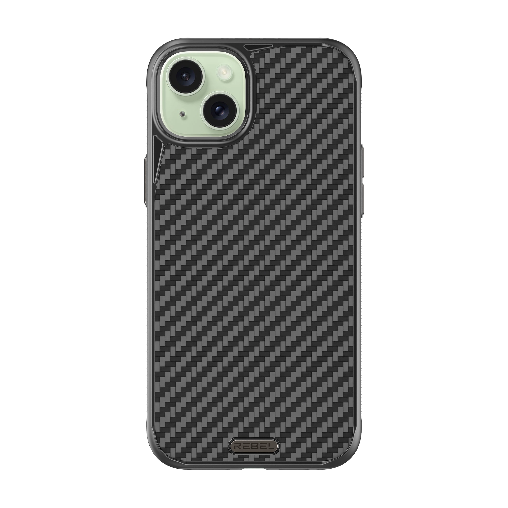 Front. Rebel - Rebel - Rebel Series GEN5 Case For Apple iPhone 15 Plus - Black/Aramid Fiber - Black.