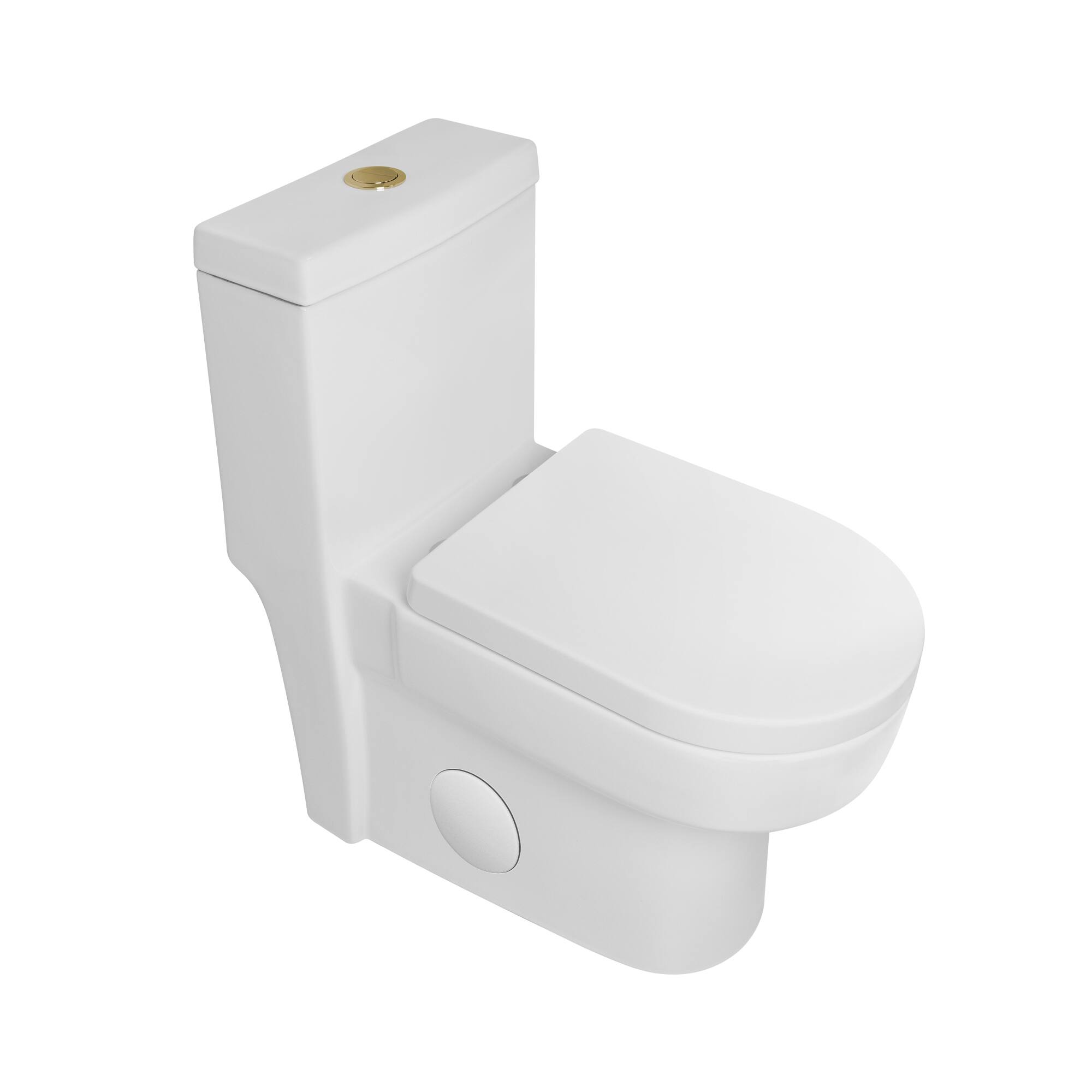 Alt View 10. Bothwa Home - T923 One‑Piece Elongated Modern Compact Design Toilet - White.