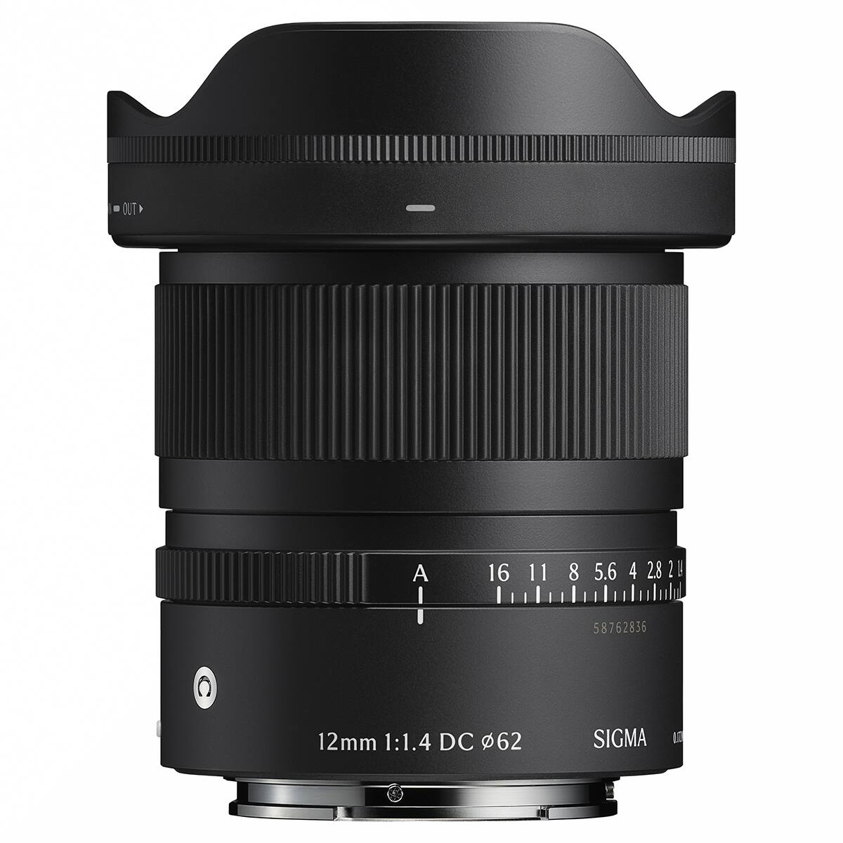 A I  
16 11 8 5.6 4 2.8 2 1  
58762836  
12mm 1:1.4 DC 62  
SIGMA  
1.0
