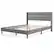 Front. Costway - Queen Bed Frame with Wingback Headboard Linen Upholstered Platform Bed - Grey.