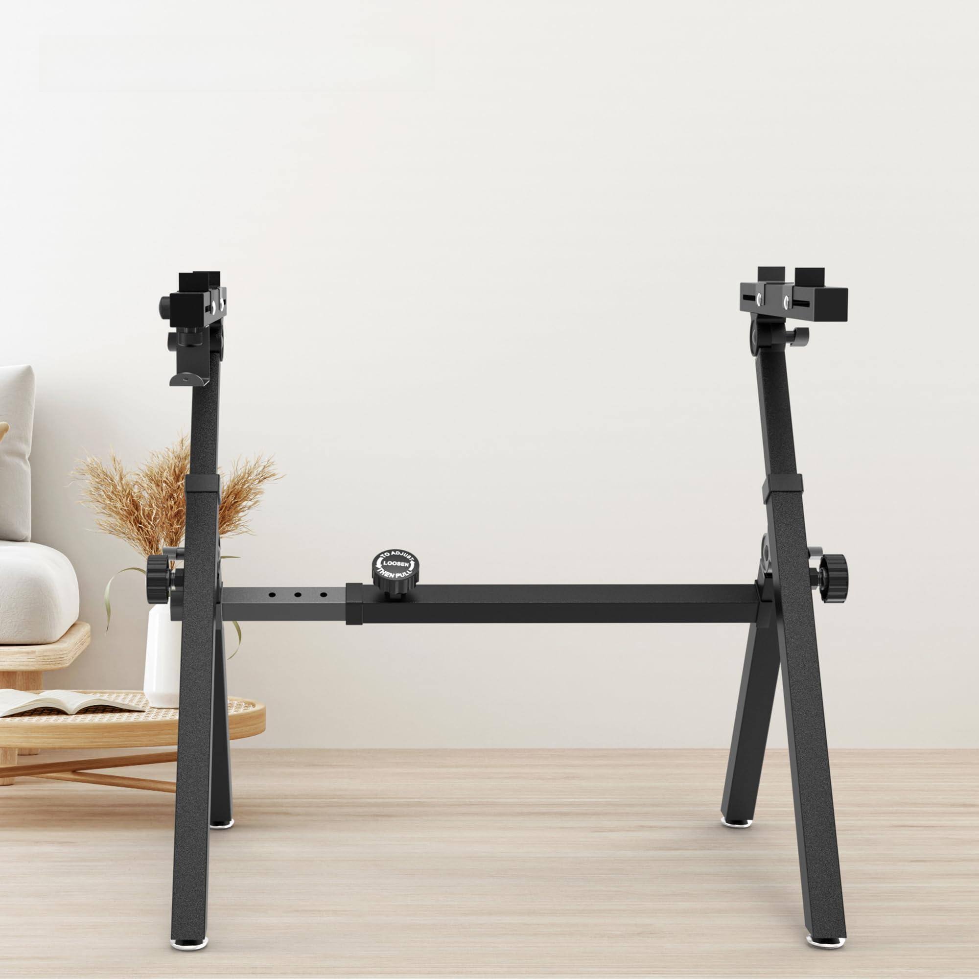 Alt View 6. MAGICAL RUBS - Universal Stand Z-style Heavy-duty Piano Adjustable And Portable For 61 88 Keys 88 Rolling - White.