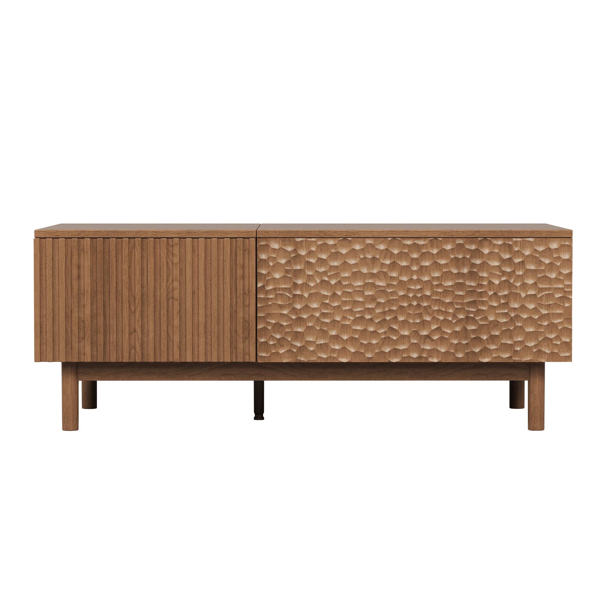 Alt View 5. luck idea - 51.1" Lift-top Coffee Table with Storage Drawers - Walnut Color.
