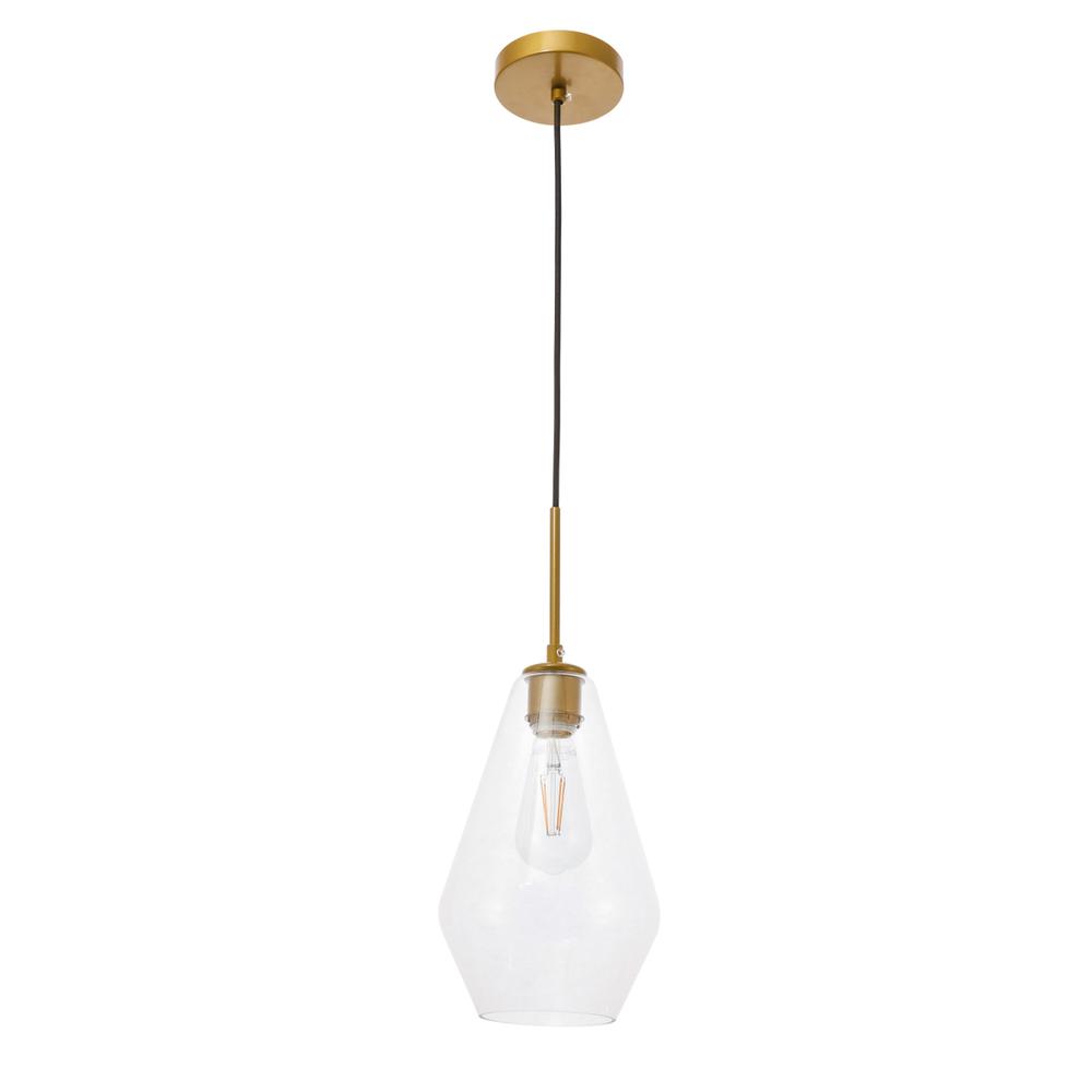 Alt View 4. Living District - Gene 1 light Brass and Clear glass pendant - Brass And Clear Glass.