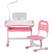 Alt View 5. VEVOR - Kids Study Chair and Desk Set, Study Desk and Chair for Kids with Table Lamp - Pink.