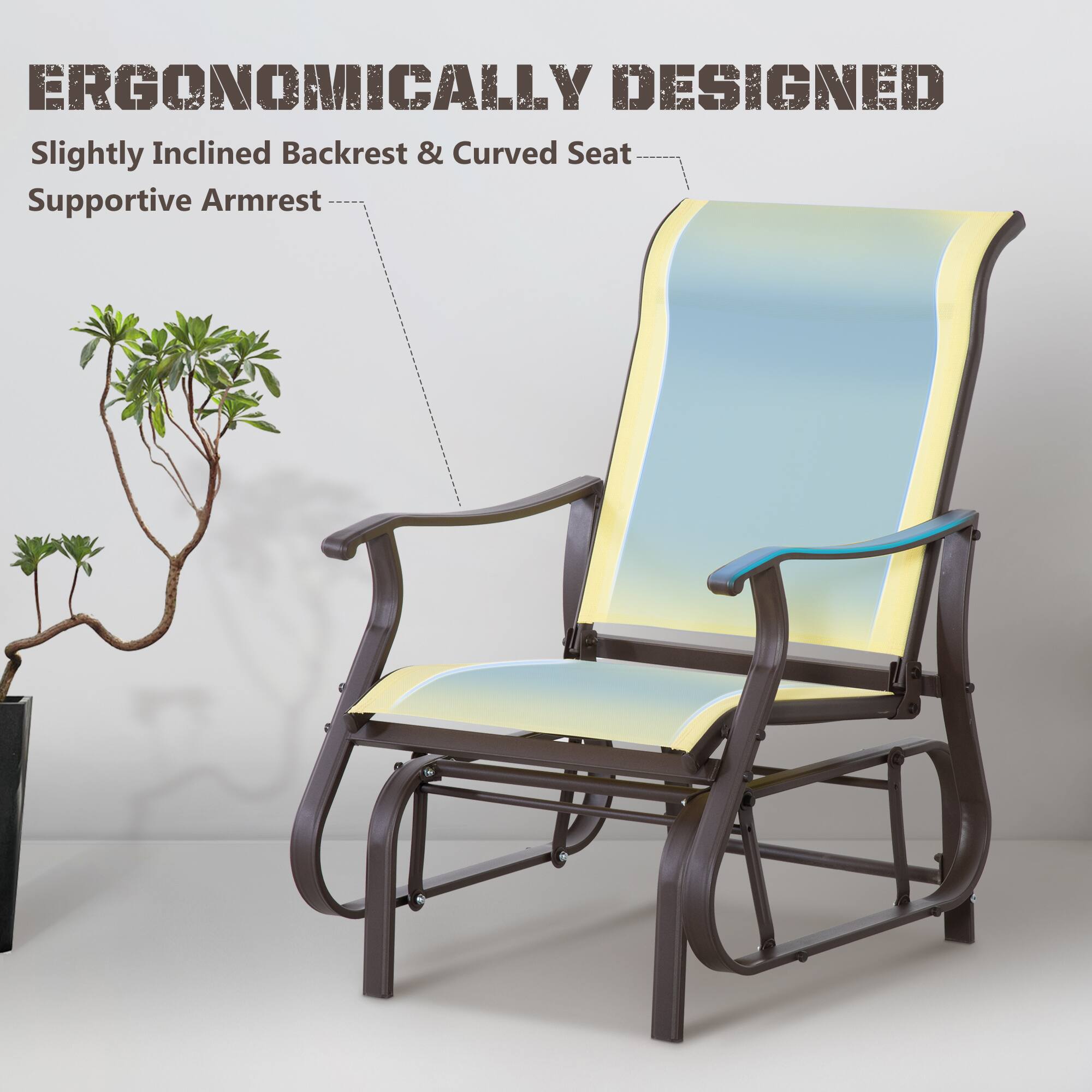 ERGONOMICALLY DESIGNED
Slightly Inclined Backrest & Curved Seat
Supportive Armrest