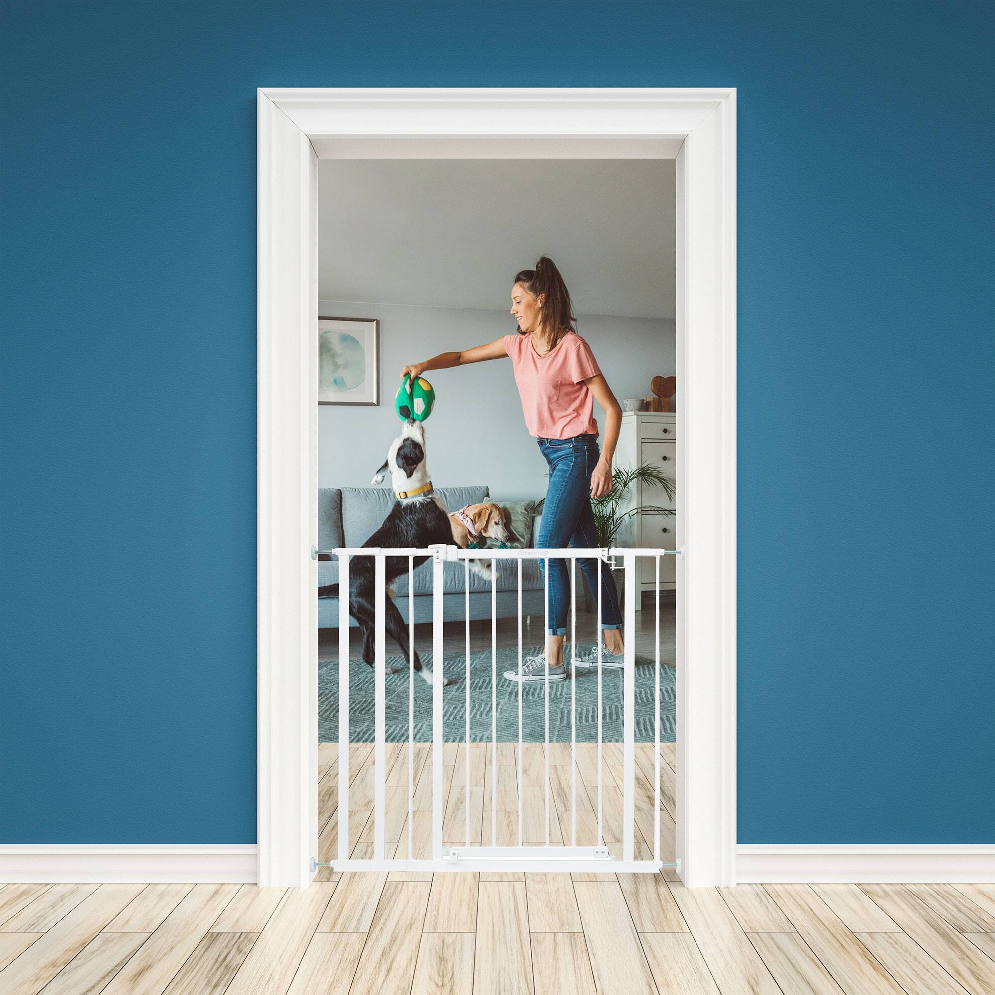 Alt View 10. Ingenuity - Ingenuity Ozzy & Kazoo 36” Tall Walk Through Dog Gate For Doorway or Stairway.