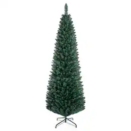 Costway - 6 FT Artificial Slim Pencil Christmas Tree Balsam Fir - Green