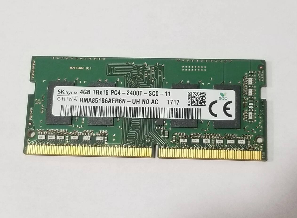 M7321800 034 SK hynix 4GB 1Rx16 PC4-2400T-SCO-11 PC4 - 2400T SCO 11 - CHINA HMA851S6AFR6N-UH - UH NO AC 1717 295078FD GCO CE hynlx SK - ISC 158 15. 150 8 259