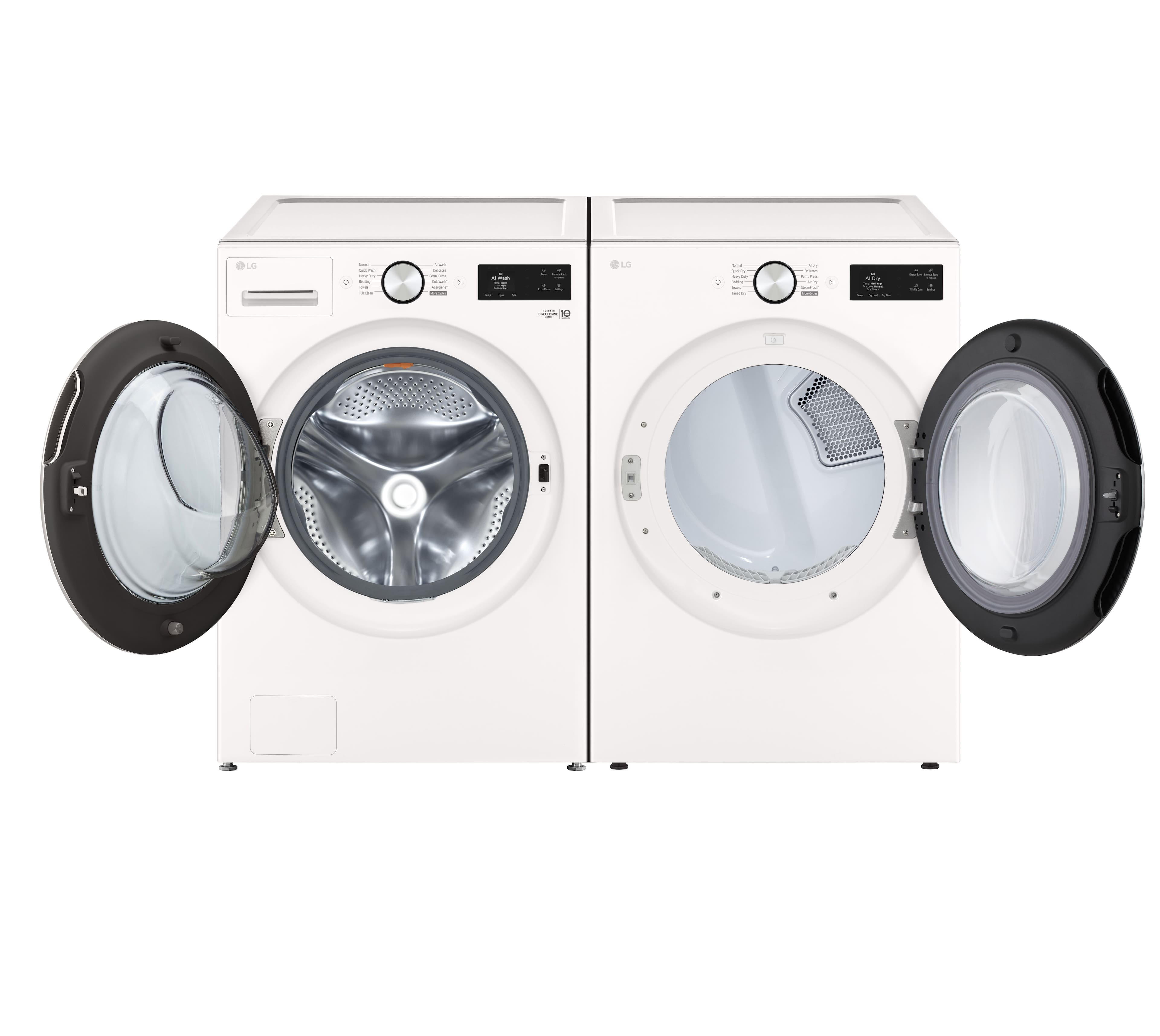 Alt View 16. LG - 7.4 Cu. Ft. Stackable Smart Electric Dryer with Steam and AI Sensor Dry - Alpine White.