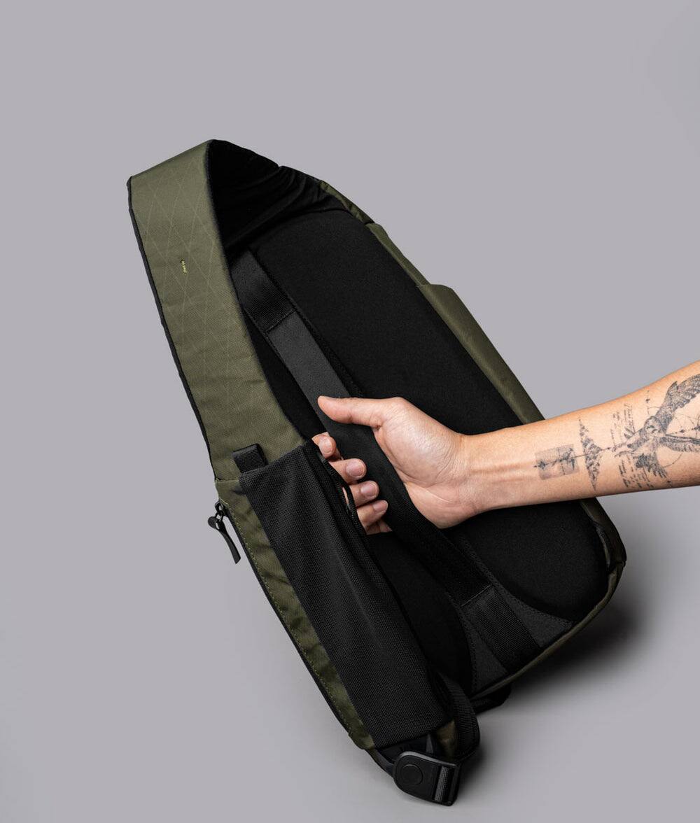 Alt View 8. ALPAKA - Metro Crossbody Left Shoulder Sling Bag Men,Sling Backpack - Fits 11" Tablet - Single Shoulder - Olive Green X-Pac X42.