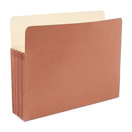 Staples - Reinforced File Pocket, 3.5" Expansion, Letter Size, 25/Box - Brown