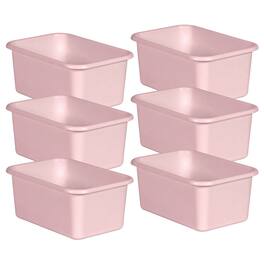 Teacher Created Resources - Blush Small Plastic Storage Bin, Pack of 6