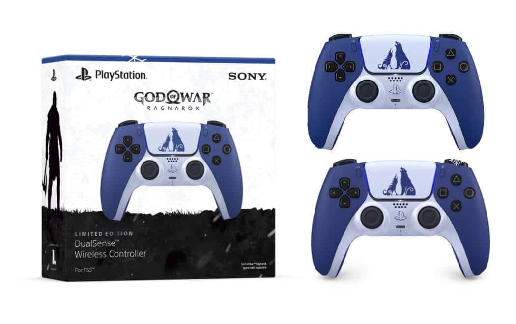 Sony - PlayStation 5 DualSense Wireless Controller 2-Pack God of War Ragnarok - Blue