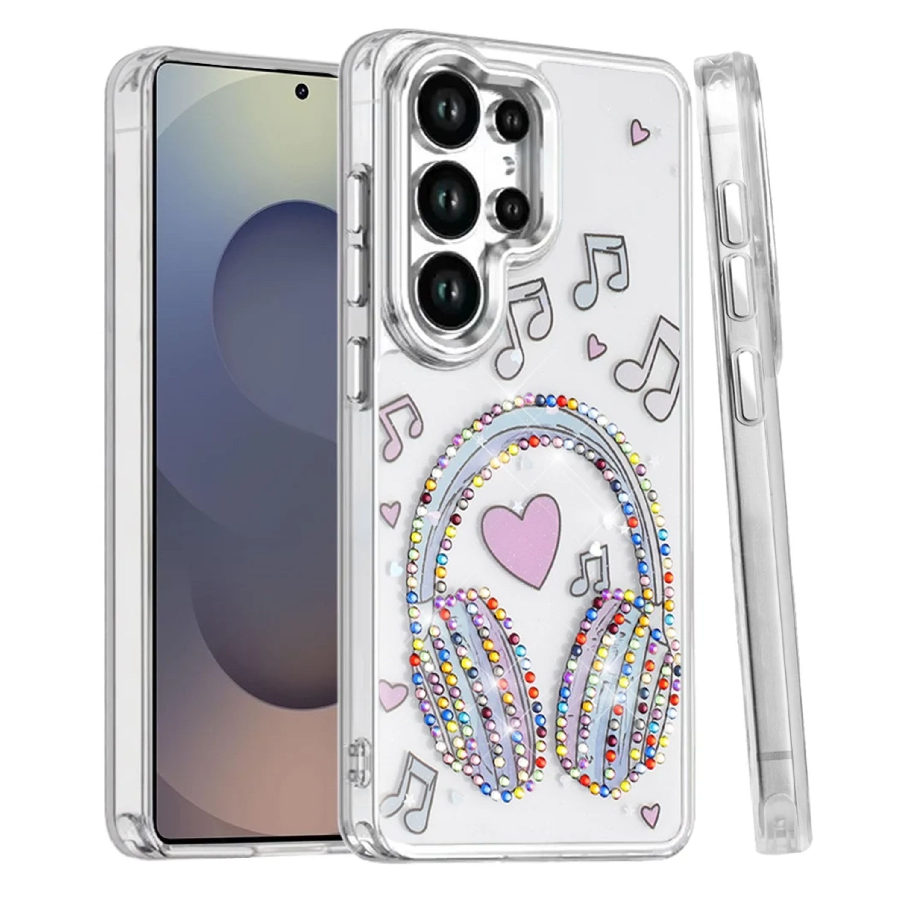 Kitcheniva - Colorful Epoxy Design Plastic Jewels Phone Case With Tempered Glass For Samsung Galaxy S25 Ultra Music - Multicolor price history on PriceWatchPro