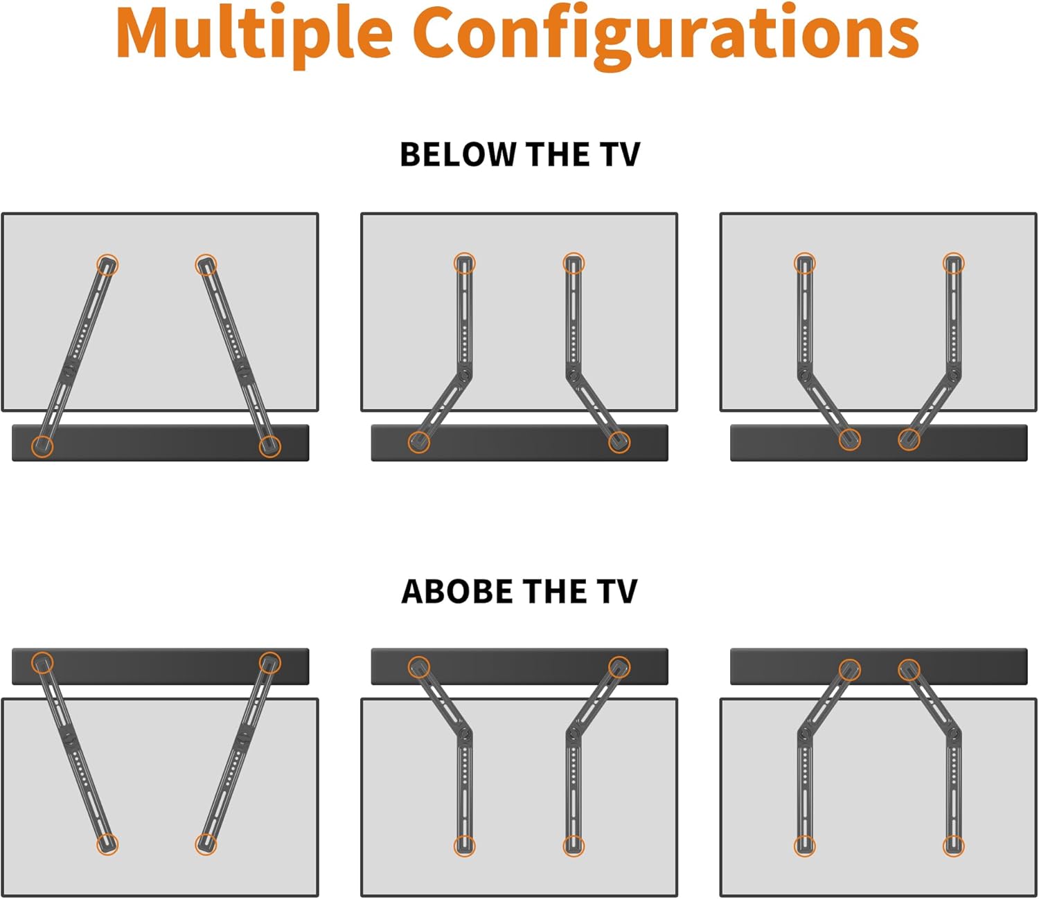 Multiple Configurations

BELOW THE TV

ABOVE THE TV